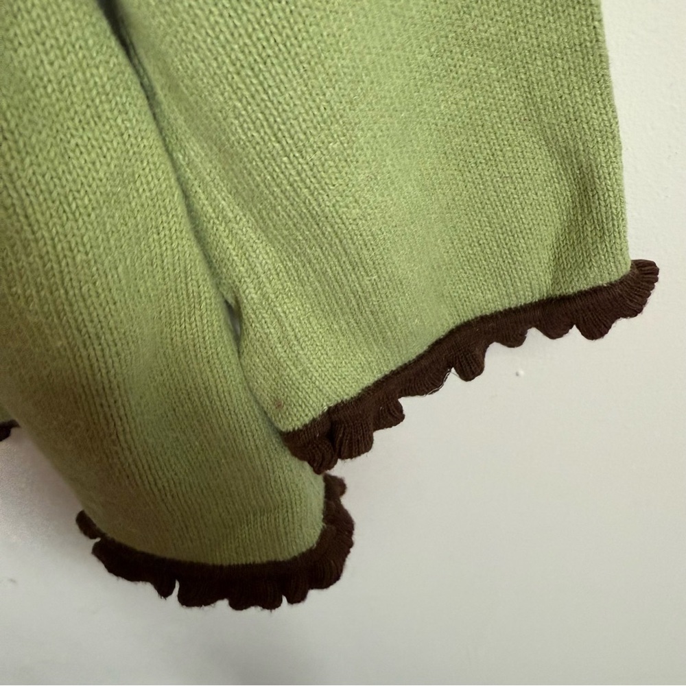 Storybook Knits Sweater Womens Large Green Floral Autumn Serenity Cardigan - Picture 4 of 11